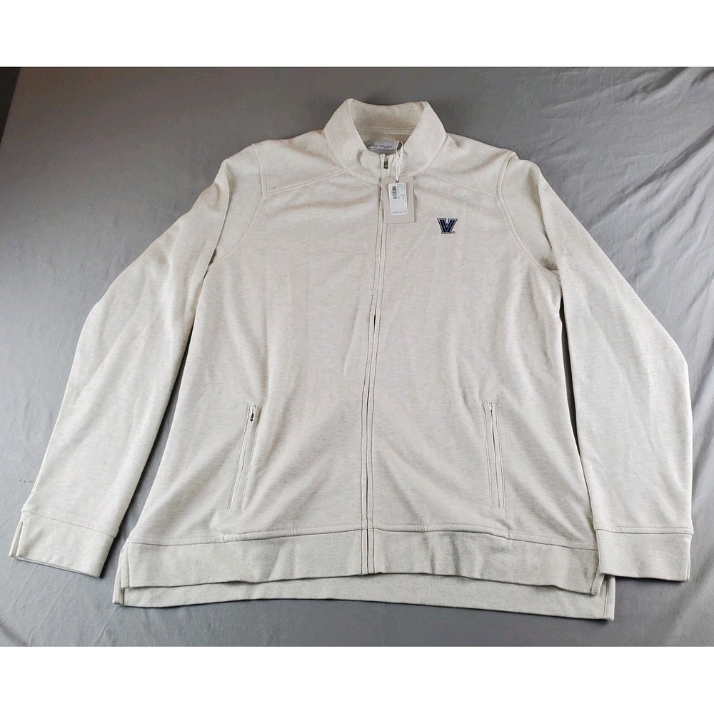 Peter Millar Crown Interlock Jacket Womens XL Sand Golf Zip Sweater Villanova